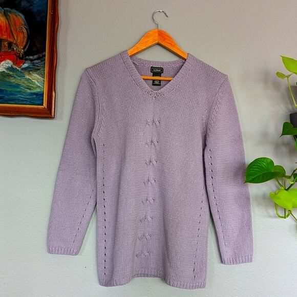 Vintage Heavy Pastel Purple Cable Knit Sweater Medium - Picture 1 of 5